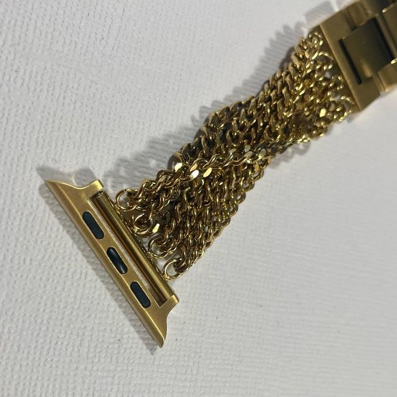 Posh Tech Gold Stainless Steel Multi-Chain Link Band for Apple Watch - Picture 3 of 8